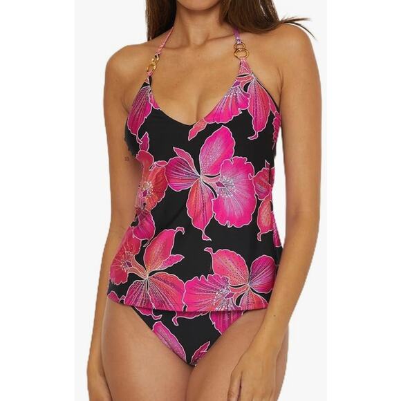 Trina Turk Fleury Chain Trim Tankini Swim Top 2 NWT - Picture 1 of 3